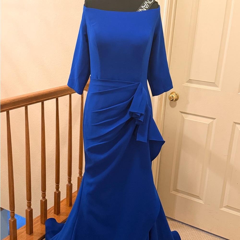 NWT Jovani Royal Blue 3/4 Long Sleeve Dress Style 00446